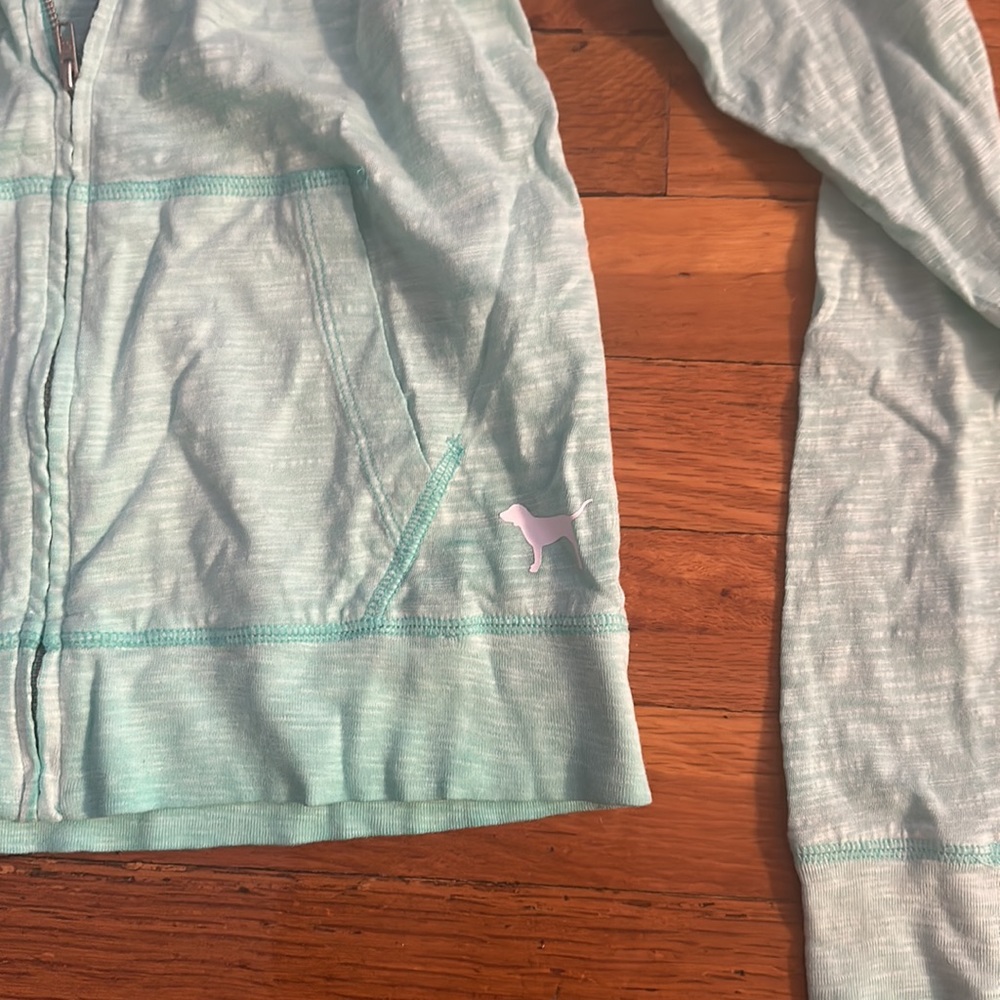 Victoria’s Secret Pink Teal/Seafoam Green Full Zip Sweatshirt (NWT) - Picture 3 of 4